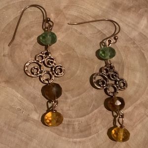 Czech Glass & Antique Copper Earrings
